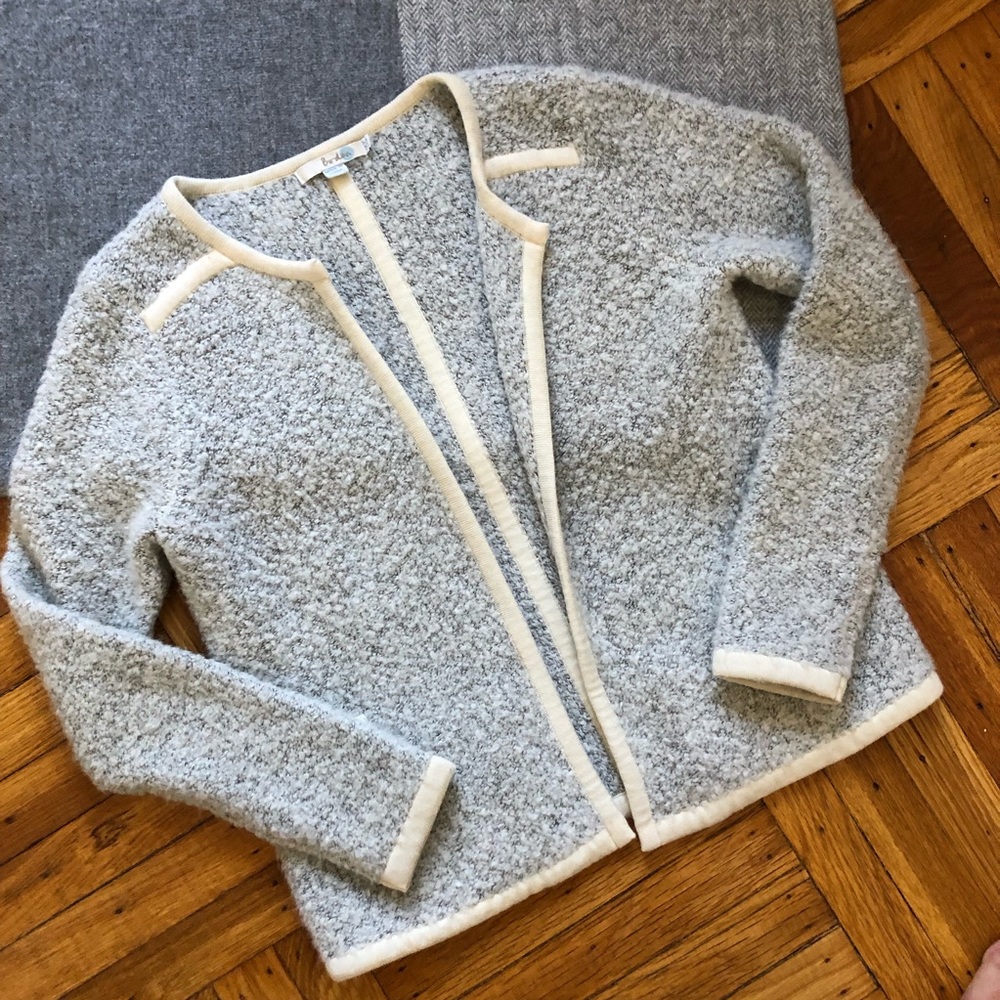 Boden Bouclé Gray Wool & Alpaca Jacket Cardigan